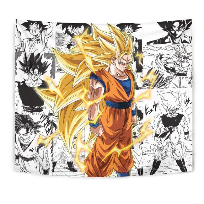 Goku SSJ3 Tapestry Custom Dragon Ball Anime Manga Room Decor 1 - PerfectIvy