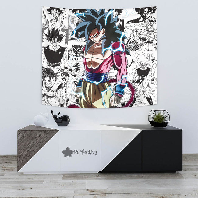 Goku SSJ4 Tapestry Custom Dragon Ball Anime Manga Room Decor 3 - PerfectIvy