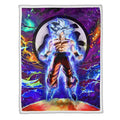 Goku Ultra Instinct Fleece Blanket Custom Dragon Ball Anime Galaxy Style 2 - PerfectIvy