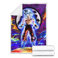 Goku Ultra Instinct Fleece Blanket Custom Dragon Ball Anime Galaxy Style 3 - PerfectIvy