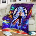 Goku Ultra Instinct Fleece Blanket Custom Dragon Ball Anime Galaxy Style 1 - PerfectIvy