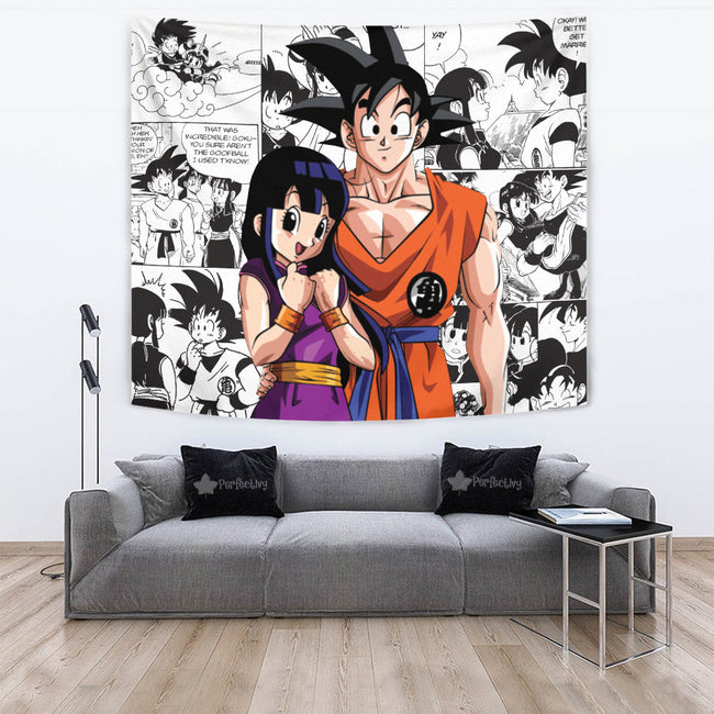 Goku x Chichi Tapestry Custom Dragon Ball Anime Room Decor 2 - PerfectIvy