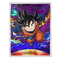 Goten Fleece Blanket Custom Dragon Ball Anime Galaxy Style 1 - PerfectIvy
