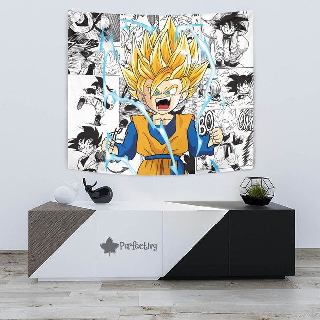 Goten SSj Tapestry Custom Dragon Ball Anime Manga Room Decor 3 - PerfectIvy