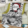 Gyomei Fleece Blanket Custom Demon Slayer Anime Uniform Mix Manga Style 3 - PerfectIvy