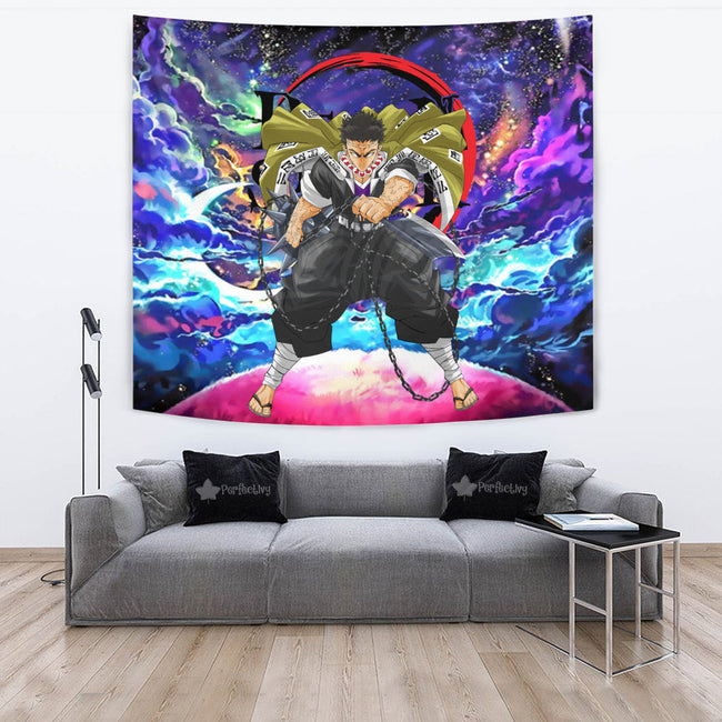 Gyomei Himejima Tapestry Custom Galaxy Demon Slayer Anime Room Decor 2 - PerfectIvy