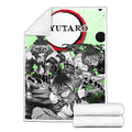 Gyutaro Fleece Blanket Custom Demon Slayer Anime Uniform Mix Manga Style 2 - PerfectIvy
