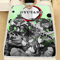 Gyutaro Fleece Blanket Custom Demon Slayer Anime Uniform Mix Manga Style 4 - PerfectIvy