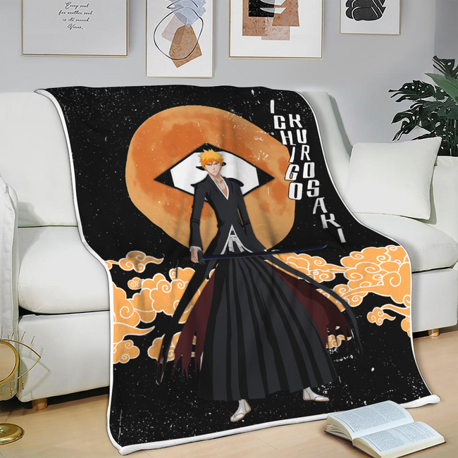 Ichigo Kurosaki Blanket Moon Style Custom Bleach Anime Bedding 3 - PerfectIvy