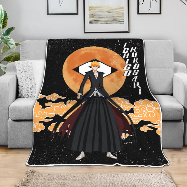 Ichigo Kurosaki Blanket Moon Style Custom Bleach Anime Bedding 4 - PerfectIvy