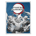 Inosuke Fleece Blanket Custom Demon Slayer Anime Uniform Mix Manga Style 1 - PerfectIvy