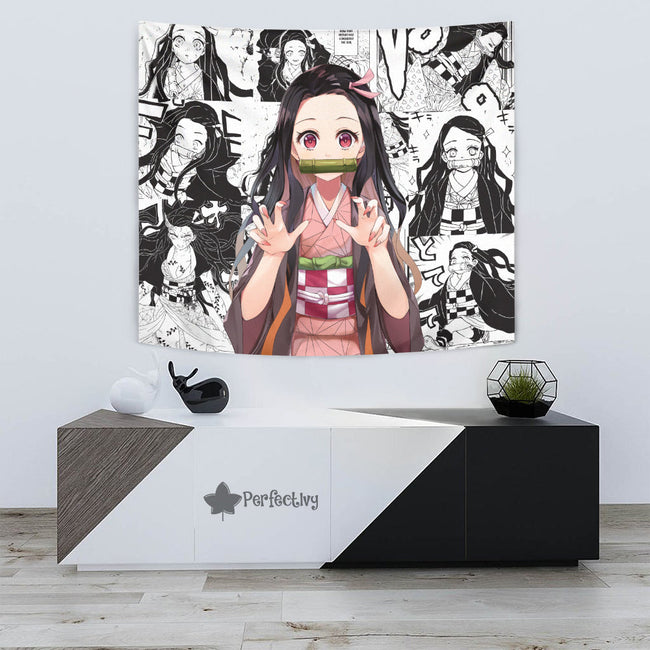 Kamado Nezuko Tapestry Custom Demon Slayer Anime Manga Room Decor 3 - PerfectIvy