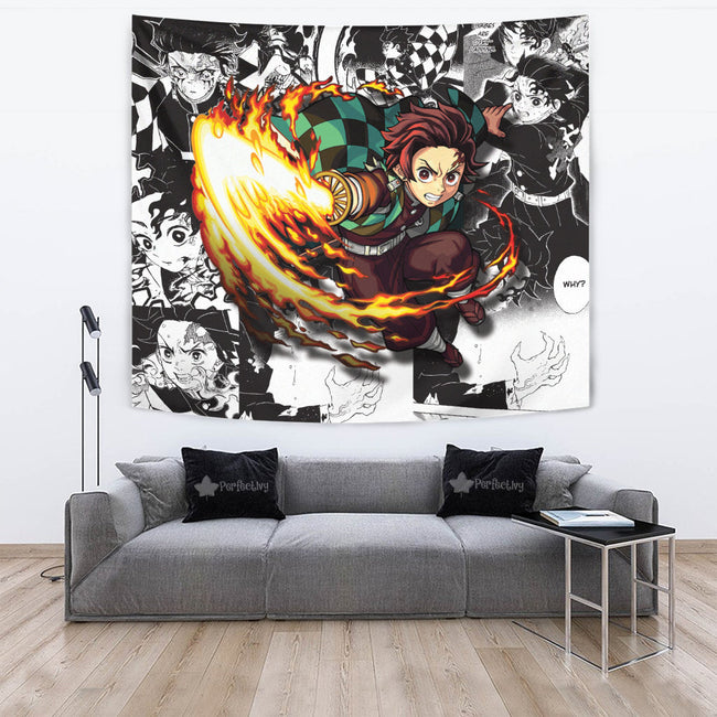 Kamado Tanjiro Tapestry Custom Demon Slayer Anime Manga Room Decor 2 - PerfectIvy
