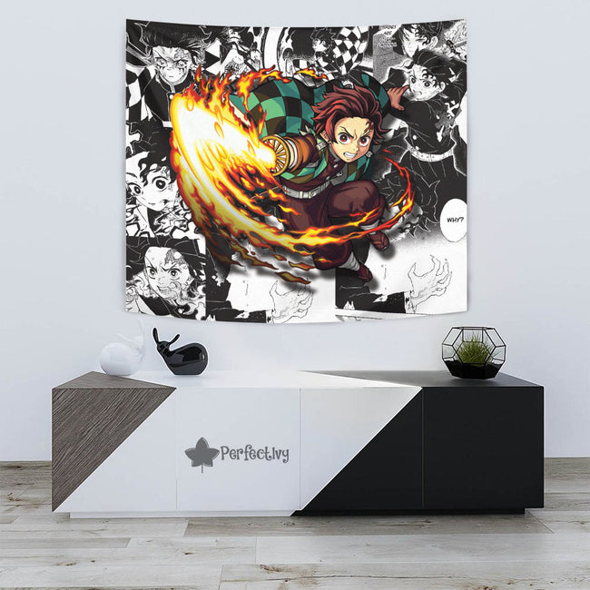 Kamado Tanjiro Tapestry Custom Demon Slayer Anime Manga Room Decor 3 - PerfectIvy
