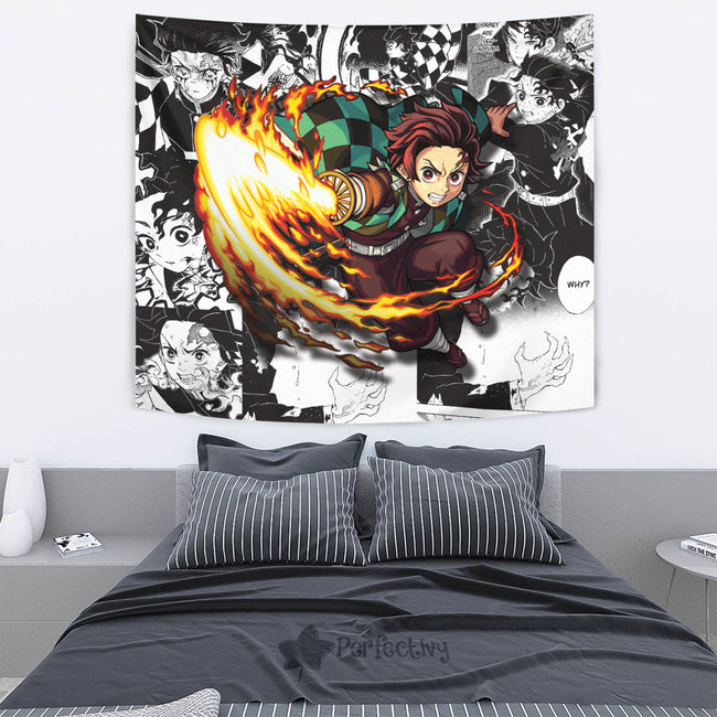 Kamado Tanjiro Tapestry Custom Demon Slayer Anime Manga Room Decor 4 - PerfectIvy