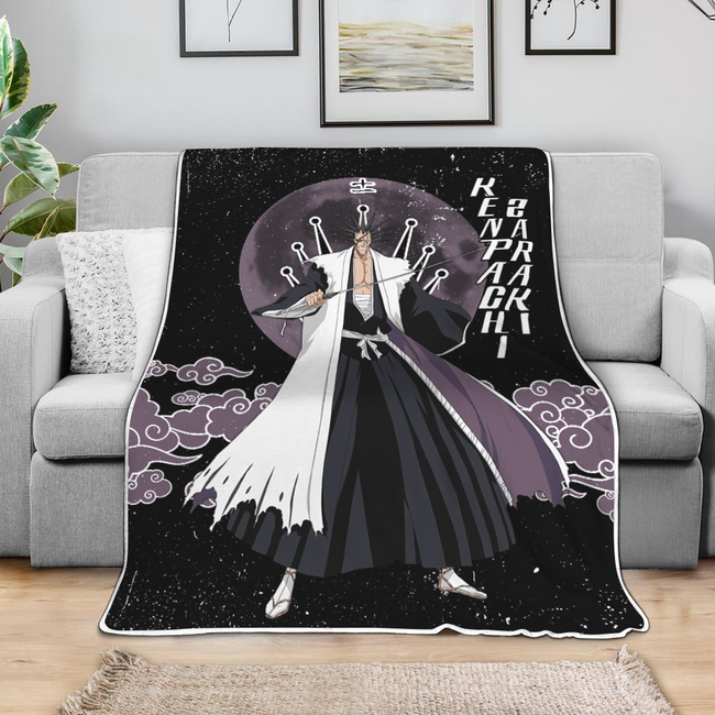 Kenpachi Zaraki Blanket Moon Style Custom Bleach Anime Bedding 4 - PerfectIvy