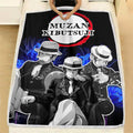 Kibutsuji Muzan Fleece Blanket Custom Demon Slayer Anime Uniform Mix Manga Style 4 - PerfectIvy