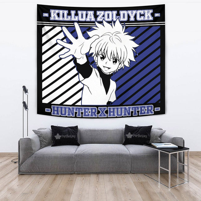 Killua Zoldyck Tapestry Custom Hunter x Hunter Anime Bedroom Living Room Home Decoration 4 - PerfectIvy