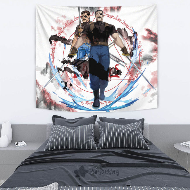 King Bradley Tapestry Custom Fullmetal Alchemist Anime Home Wall Decor For Bedroom Living Room 2 - PerfectIvy