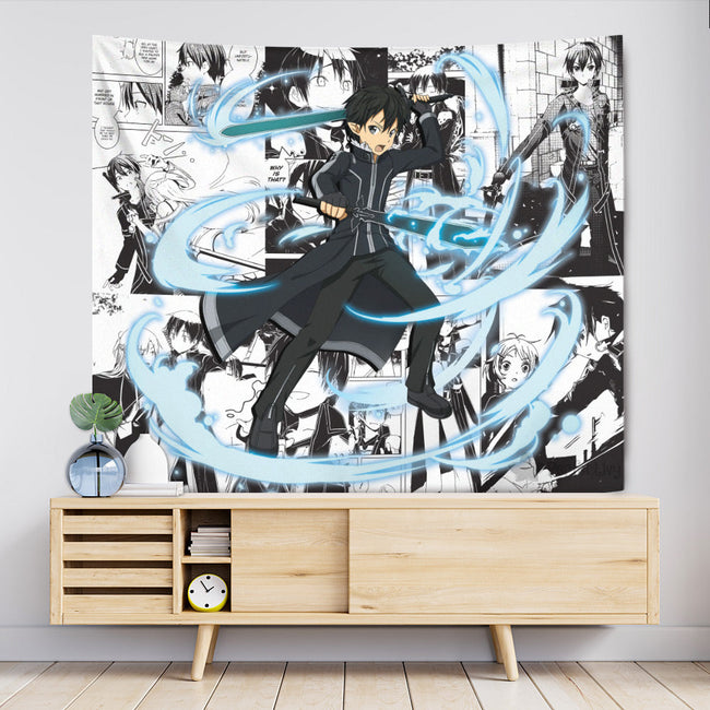 Kirito Tapestry Custom Sword Art Online Manga Anime Room Decor 2 - PerfectIvy