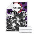 Kokushibo Fleece Blanket Custom Demon Slayer Anime Uniform Mix Manga Style 2 - PerfectIvy
