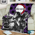 Kokushibo Fleece Blanket Custom Demon Slayer Anime Uniform Mix Manga Style 3 - PerfectIvy