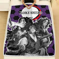 Kokushibo Fleece Blanket Custom Demon Slayer Anime Uniform Mix Manga Style 4 - PerfectIvy