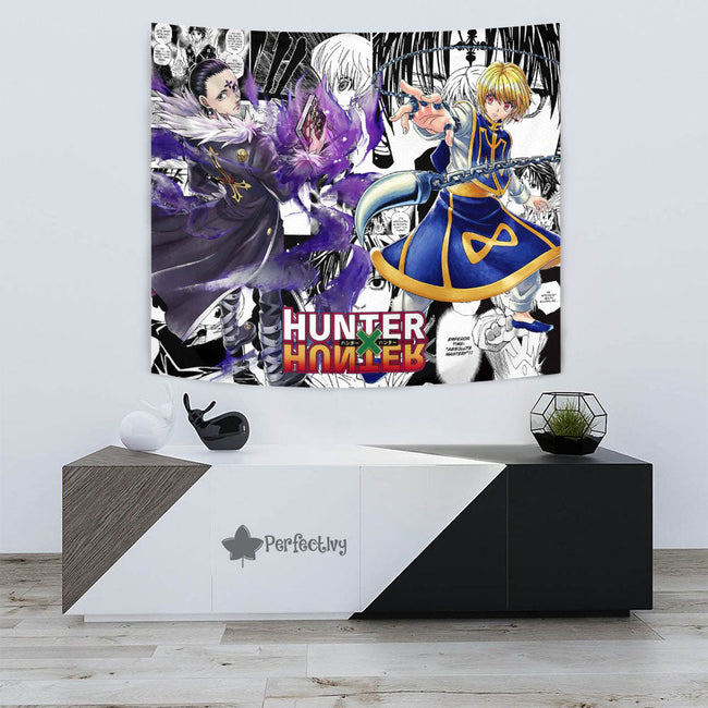 Kurapika And Chrollo Lucilfer Tapestry Custom Hunter x Hunter Anime Mix Manga Home Wall Decor For Bedroom Living Room 3 - PerfectIvy