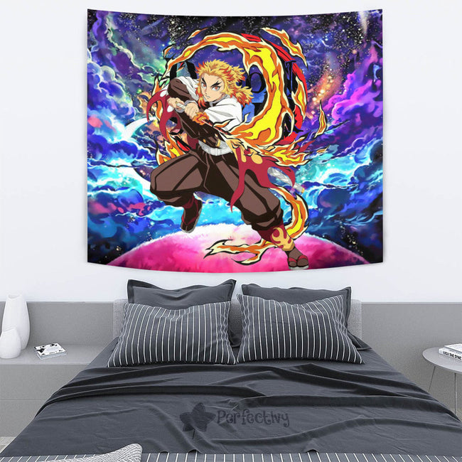 Kyojuro Rengoku Tapestry Custom Galaxy Demon Slayer Anime Room Decor 3 - PerfectIvy