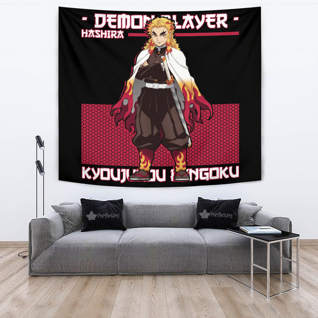 Kyoujurou Rengoku Tapestry Custom Demon Slayer Anime Room Decor 2 - PerfectIvy