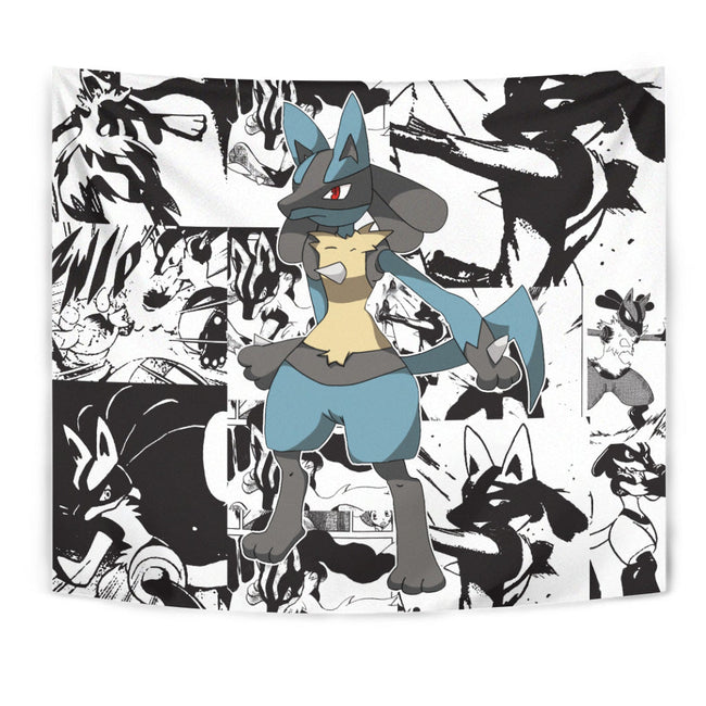 Lucario Tapestry Custom Pokemon Manga Anime Room Decor 1 - PerfectIvy