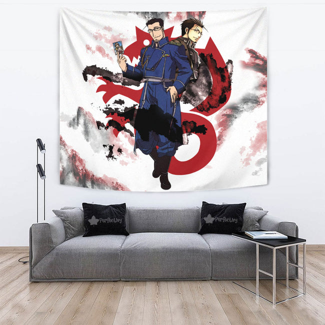 Maes Hughes Tapestry Custom Fullmetal Alchemist Anime Home Wall Decor For Bedroom Living Room 4 - PerfectIvy