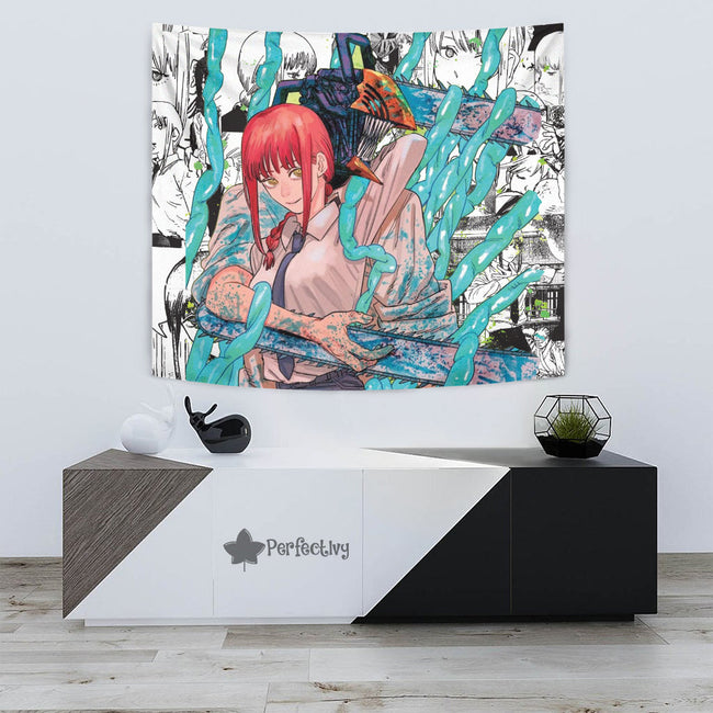Makima Tapestry Custom Chainsaw Man Anime Manga Room Decor 3 - PerfectIvy