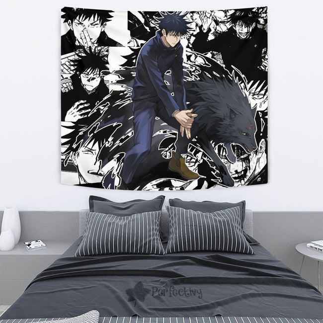 Megumi Fushiguro Tapestry Custom Jujutsu Kaisen Anime Manga Room Decor 4 - PerfectIvy
