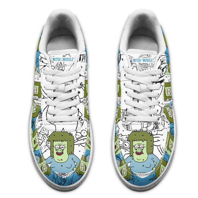 Mitch Muscle Regular Show Sneakers Custom Cartoon Shoes 3 - PerfectIvy