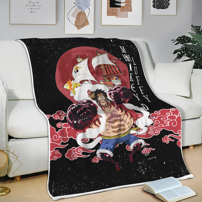 Monkey D. Luffy Gear 4 Blanket Moon Style Custom One Piece Anime Bedding 3 - PerfectIvy