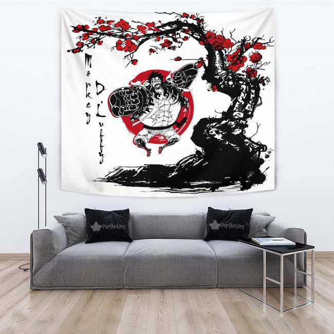 Monkey D. Luffy Tapestry Custom One Piece Anime Bedroom Living Room Home Decoration 4 - PerfectIvy