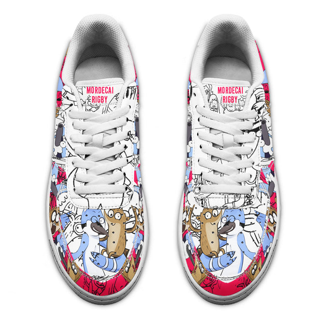 Mordecai and Rigby Regular Show Sneakers Custom Cartoon Shoes 3 - PerfectIvy