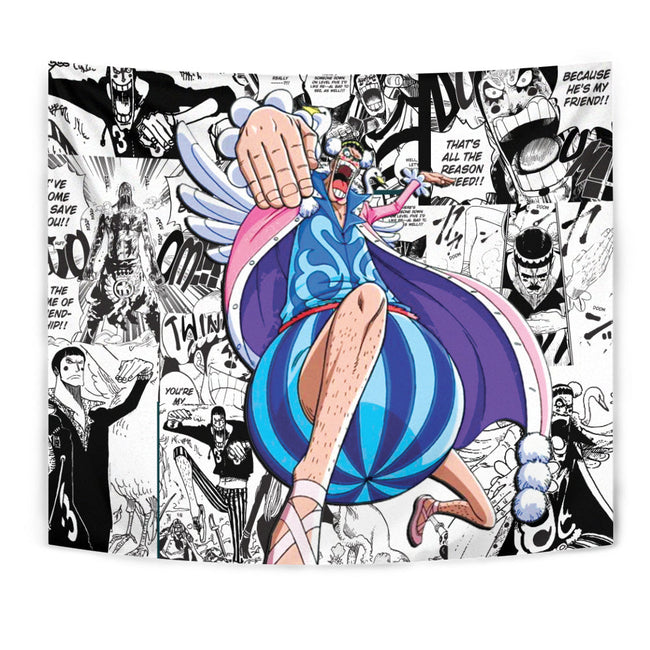 Mr. 2 Bon Kurei Tapestry Custom One Piece Anime Manga Room Wall Decor 1 - PerfectIvy