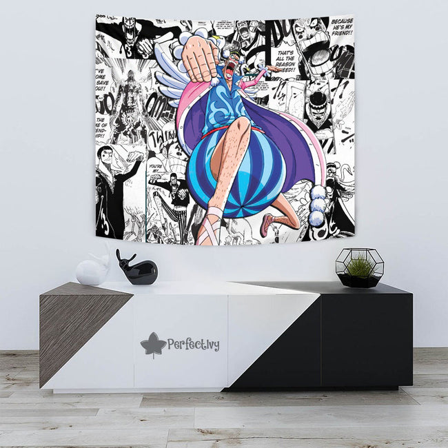 Mr. 2 Bon Kurei Tapestry Custom One Piece Anime Manga Room Wall Decor 3 - PerfectIvy
