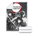Muichiro Fleece Blanket Custom Demon Slayer Anime Uniform Mix Manga Style 2 - PerfectIvy