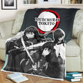 Muichiro Fleece Blanket Custom Demon Slayer Anime Uniform Mix Manga Style 3 - PerfectIvy