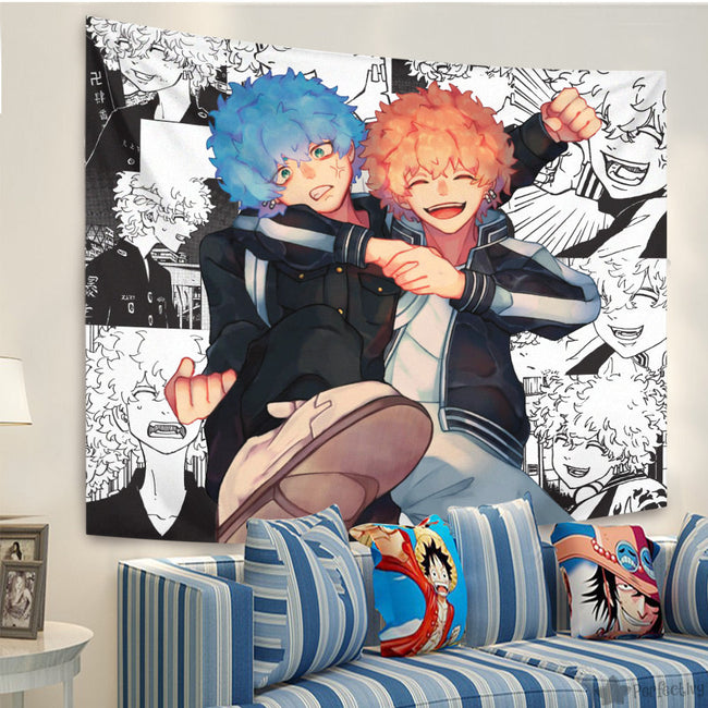 Nahoya Kawata x Souya Kawata Tapestry Custom Tokyo Revengers Manga Anime Room Decor 4 - PerfectIvy