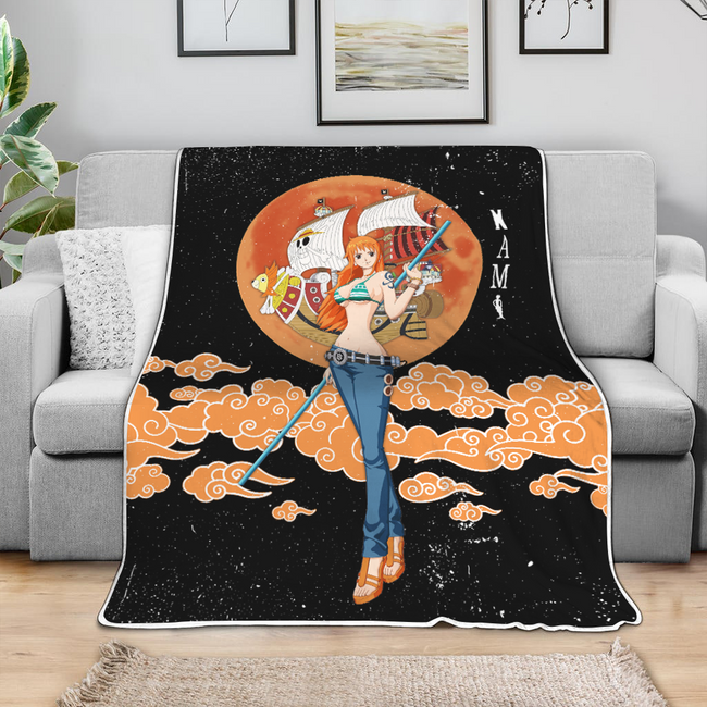 Nami Blanket Moon Style Custom One Piece Anime Bedding 4 - PerfectIvy
