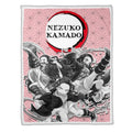 Nezuko Fleece Blanket Custom Demon Slayer Anime Uniform Mix Manga Style 1 - PerfectIvy