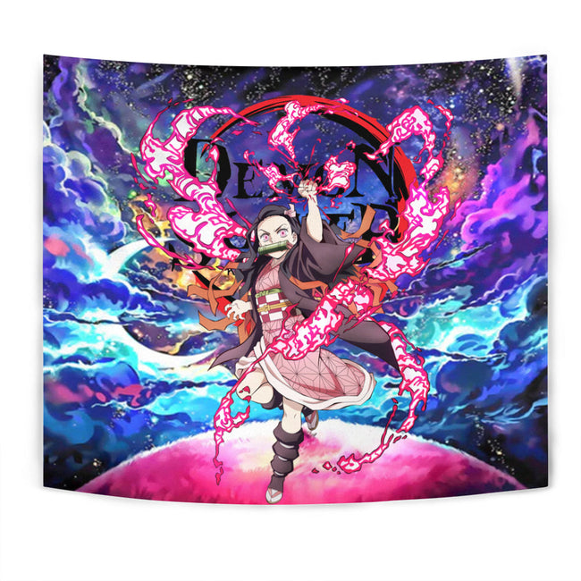 Nezuko Tapestry Custom Galaxy Demon Slayer Anime Room Decor 1 - PerfectIvy