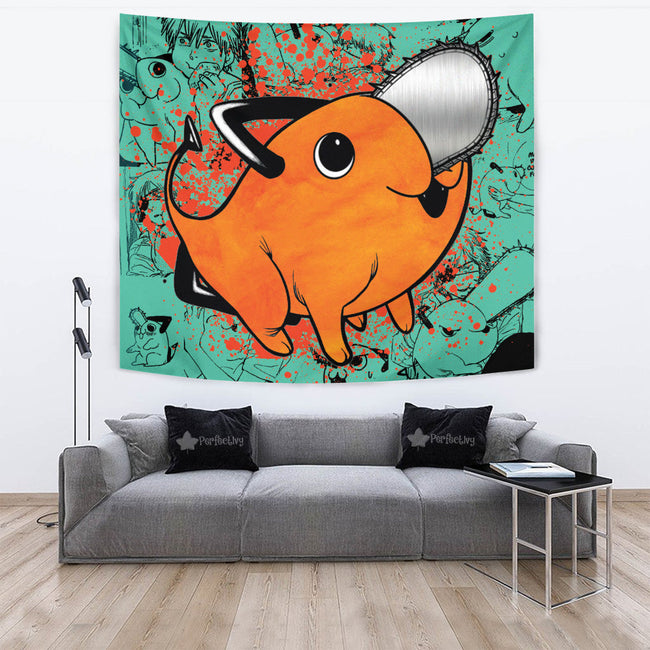 Pochita Tapestry Custom Chainsaw Man Anime Manga Room Decor 2 - PerfectIvy