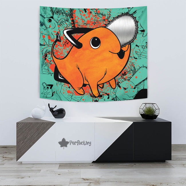 Pochita Tapestry Custom Chainsaw Man Anime Manga Room Decor 3 - PerfectIvy