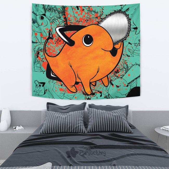 Pochita Tapestry Custom Chainsaw Man Anime Manga Room Decor 4 - PerfectIvy