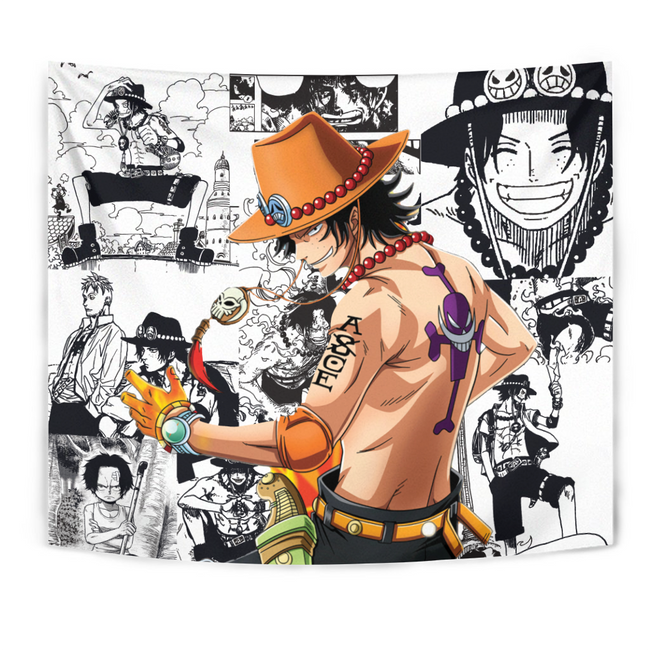 Portgas D. Ace Tapestry Custom One Piece Anime Manga Room Wall Decor 1 - PerfectIvy